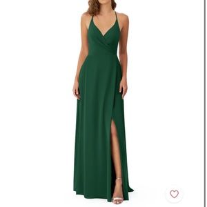 Azazie Davis A10 long Dark Green Dress